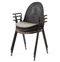 Bild von Mater Eternity Sessel, gepolsterter Sitz, SH: 46 cm – Re-Wool Rust 378, 4er-Set, Aktionsangebot