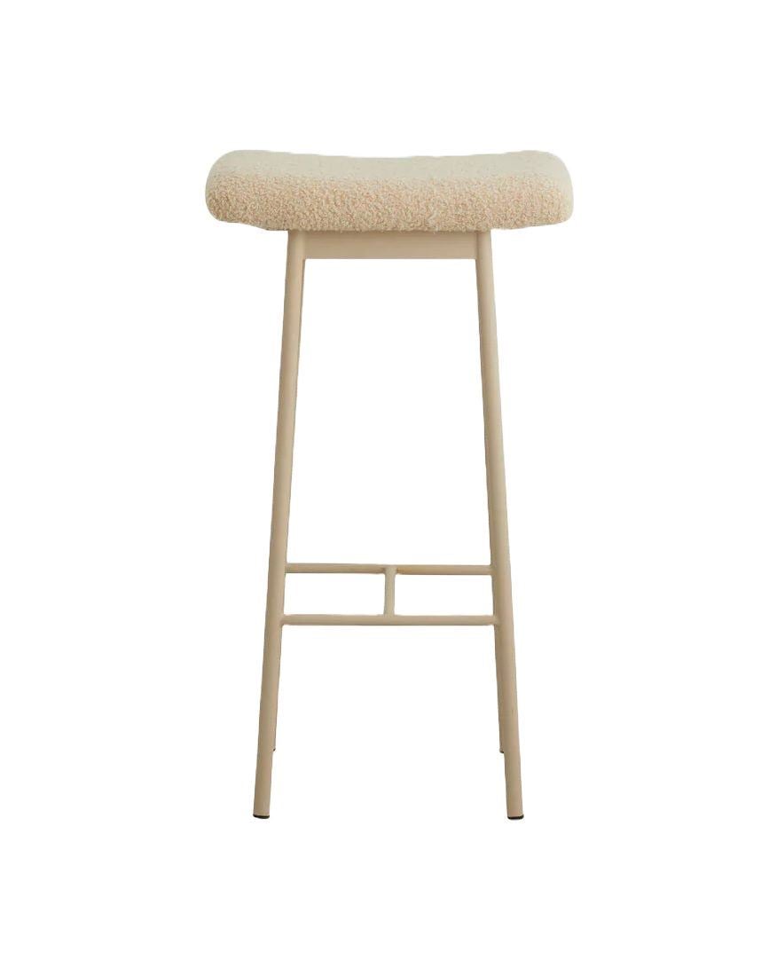 Bild von Nordal ZALA Barhocker mit Lammfellimitat SH: 72 cm - Beige