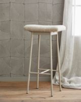 Bild von Nordal ZALA Barhocker mit Lammfellimitat SH: 72 cm - Beige