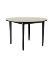 Bild von FDB Furniture Esstisch Unit10 C62 Birke Ø115 cm – Massive Eiche Schwarz/Hellgrau