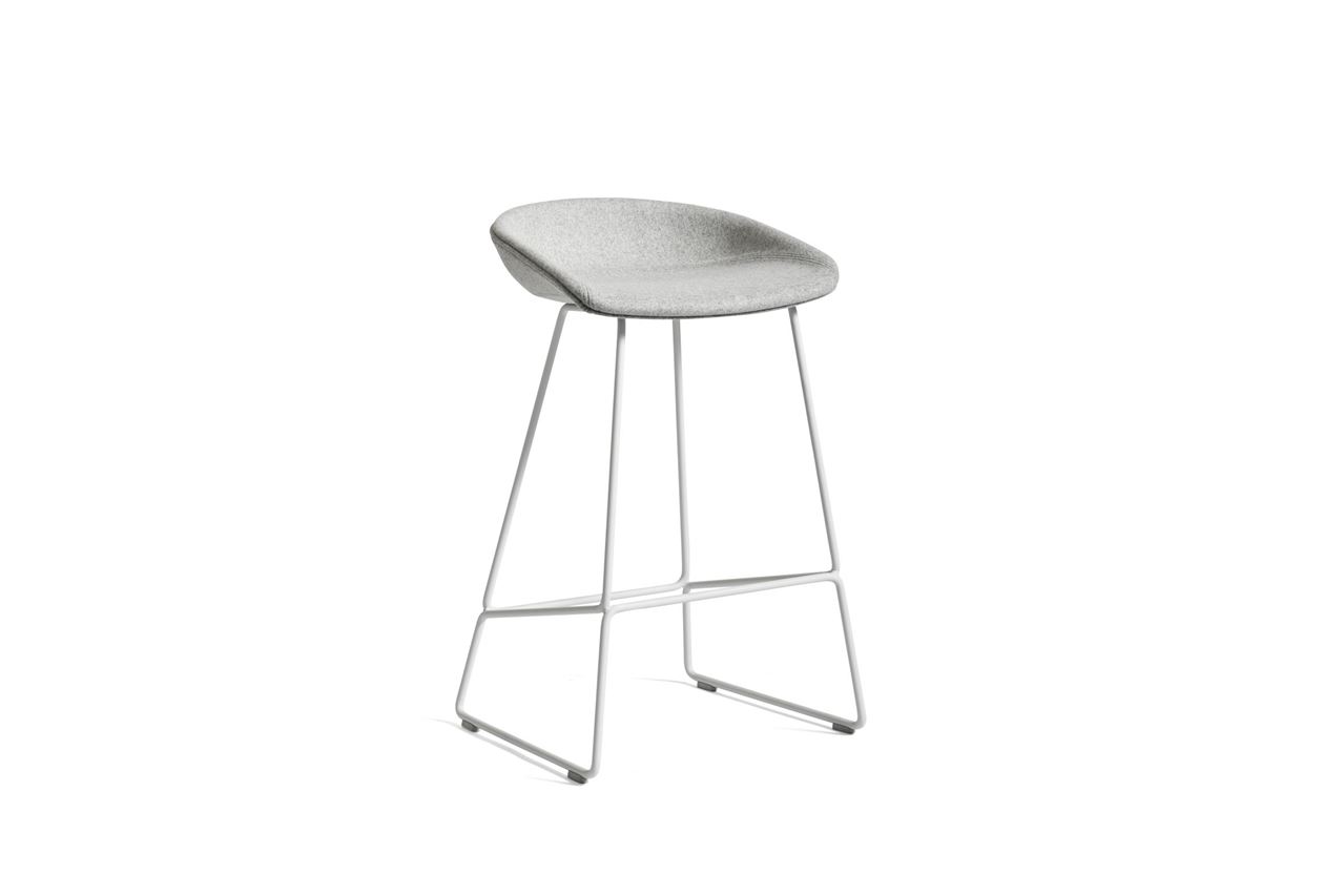 Bild von HAY AAS 39 About A Stool Vollpolsterung SH: 65 cm - Weiß pulverbeschichteter Stahl/Divina Melange 120