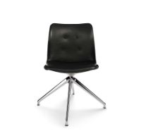 Bild von Bent Hansen Primum Dynamic Stuhl SH: 46 cm – Poliertes Aluminium/Zenso 2 Schwarzes Leder 207