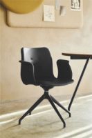 Bild von Bent Hansen Primum Dynamic Sessel SH: 46 cm – Schwarz pulverbeschichteter Stahl/Zenso 2 Schwarzes Leder 207
