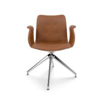 Bild von Bent Hansen First Dynamic Sessel SH: 46 cm – Poliertes Aluminium/Zenso 2 Cognac-Leder 223
