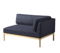 Bild von FDB Furniture L37 7-9-13 Rechte Ecke 130x90 cm - Dunkelblau/Main Line Flachs
