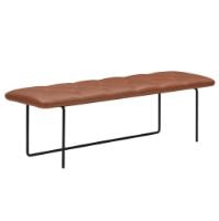 Bild von Wendelbo Tip Toe Bench Large L: 155 cm – Schwarz pulverbeschichteter Stahl/Parma Col. Cognac