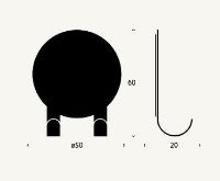 Bild von FROST NOVA2 Duschschaberhaken Ø: 5 cm – Gebürstet