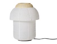 Bild von Von Hand gefertigter Doppeltisch aus Papier, klein, Ø: 35 cm – zartes Gelb