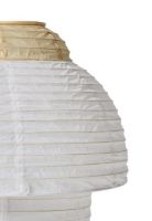 Bild von Von Hand gefertigter Doppeltisch aus Papier, klein, Ø: 35 cm – zartes Gelb