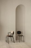 Bild von Sibast Furniture Piet Hein Stuhl m. Armlehnenhöhe: 45 cm – Walnuss/Schwarzes Vollleder