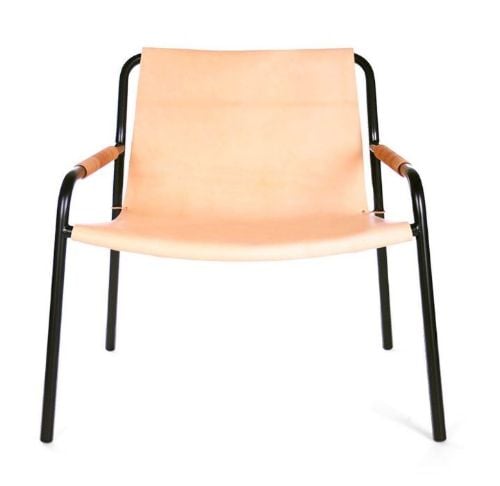 OX Denmarq SEPTEMBER Chair Lænestol H: 70 cm - Black Powder Coated Steel/Nature