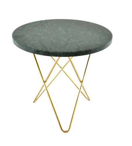 OX Denmarq MINI O Table Ø: 40 cm - Brass/Green Indio Marble