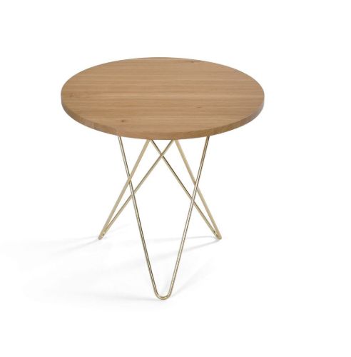 OX Denmarq MINI O Table Ø: 40 cm - Brass/Oak