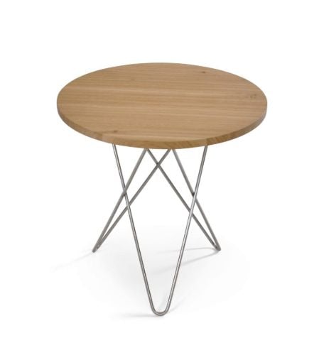 OX Denmarq MINI O Table Ø: 40 cm - Stainless Steel/Oak