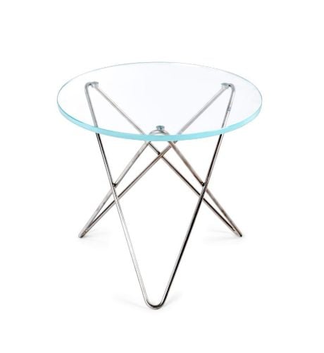OX Denmarq MINI O Table Ø: 40 cm - Stainless Steel/Clear Glass