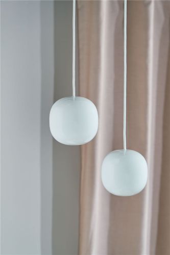 Piet Hein Supercube 200 Pendelleuchte Ø: 20 cm – Weißer Draht/Opal