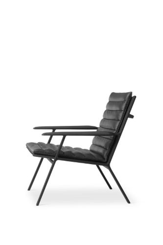 Vipp 456 Loungesessel H: 75 cm – Schwarzes Leder