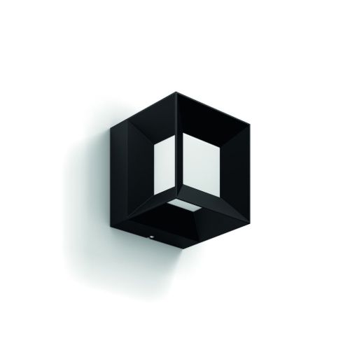 PHILIPS Parterre Væglampe H: 13 cm - Sort/Aluminium
