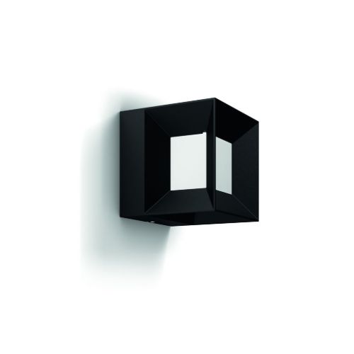 PHILIPS Parterre Wandleuchte H: 13 cm – Schwarz/Aluminium