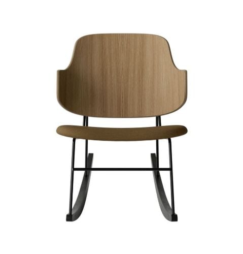 Audo Copenhagen The Penguin Rocking Chair SH: 42 cm - Natural Oak/Re-Wool Yellow Ochre