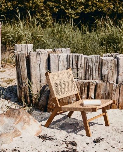Nordal Vasai Lounge Gartenstuhl SH: 36 cm – Korbgeflecht Polyrattan/Natur