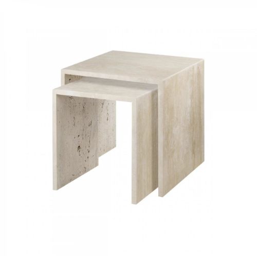 Blomus Varu Sidebord Sæt á 2 stk H: 45 cm - Travertine