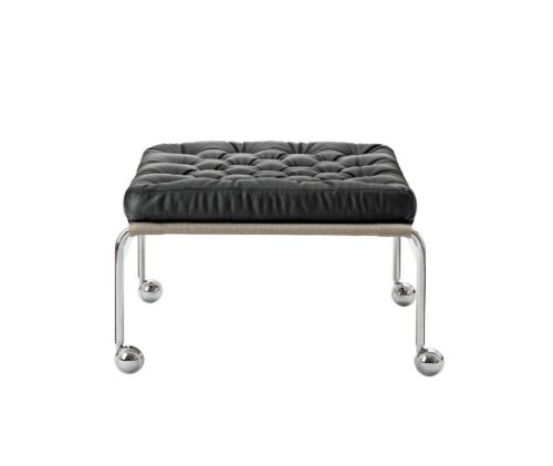 DUX Karin 73 Hocker H: 40 cm – Schwarz/Leder