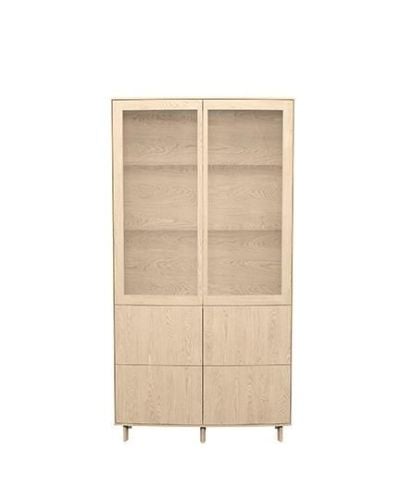 Skovby Vitrineskab SM410 100x37x192 cm - Hvidolieret Eg