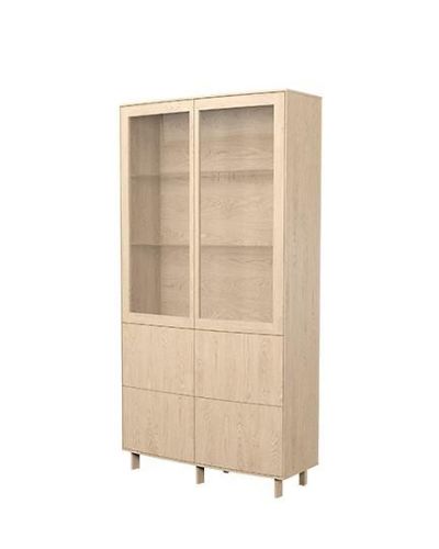 Skovby Vitrine SM410 100x37x192 cm - Weiß geölte Eiche