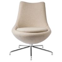 Bild von FDB Furniture L40 Bellamie Lounge Chair H: 80 cm – Stahl/Beige
