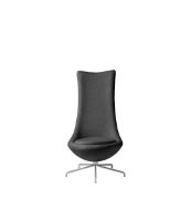 Bild von FDB Møbler L41 Bellamie Lounge Chair mit hoher Rückenlehne, drehbar, H: 122 cm – Stahl/Dunkelgrau