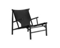 Bild von NORR11 Samurai Lounge Chair SH: 37 cm – Schwarze Eiche/Schwarzes Leder