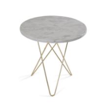Bild von OX Denmarq MINI O Tisch hoch Ø: 50 cm – Messing/weißer Carrara-Marmor