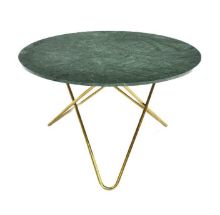 Bild von OX Denmarq BIG O Tisch Esstisch Ø: 120 cm – Messing/grüner Indio-Marmor