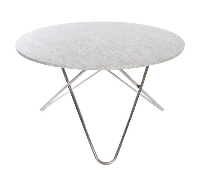 Bild von OX Denmarq BIG O Tisch Esstisch Ø: 120 cm – Edelstahl/weißer Carrara-Marmor
