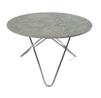 Bild von OX Denmarq BIG O Tisch Esstisch Ø: 120 cm – Edelstahl/grauer Marmor