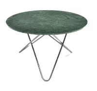 Bild von OX Denmarq BIG O Tisch Esstisch Ø: 120 cm – Edelstahl/grüner Indio-Marmor