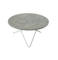 Bild von OX Denmarq O Table Couchtisch Ø: 80 cm – Edelstahl/Grauer Marmor