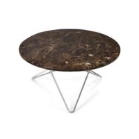 Bild von OX Denmarq O Table Couchtisch Ø: 80 cm – Edelstahl/brauner Emperador-Marmor