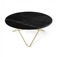 Bild von OX Denmarq O Table Couchtisch Ø: 80 cm – Messing/Schwarzer Marquina-Marmor