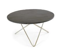 Bild von OX Denmarq O Table Couchtisch Ø: 80 cm – Messing/Rustikaler Schiefermarmor