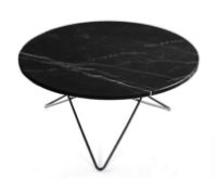 Bild von OX Denmarq O Table Couchtisch Ø: 80 cm – Schwarz pulverbeschichteter Stahl/Schwarzer Marquina-Marmor