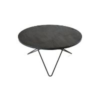 Bild von OX Denmarq O Table Couchtisch Ø: 80 cm – Schwarz pulverbeschichteter Stahl/Rustique-Schiefermarmor