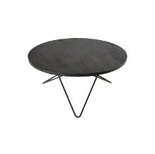 Bild von OX Denmarq O Table Couchtisch Ø: 80 cm – Schwarz pulverbeschichteter Stahl/Rustique-Schiefermarmor