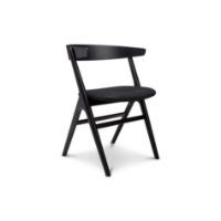 Bild von Sibast Furniture No 9 Esszimmerstuhl SH: 45 – Schwarze Eiche/Leder Solid Black 40509