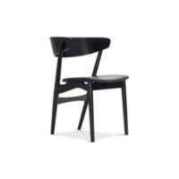 Bild von Sibast Furniture No 7 Esszimmerstuhl SH: 45 cm – Schwarze Eiche/Leder Solid Black 40509