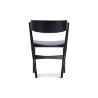 Bild von Sibast Furniture No 7 Esszimmerstuhl SH: 45 cm – Schwarze Eiche/Leder Solid Black 40509