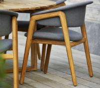 Bild von Cane-line Outdoor Luna Stühl SH: 46 cm - Teak/Grau