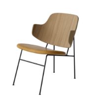 Bild von Audo Copenhagen The Penguin Lounge Chair SH: 42 cm – Natureiche/Leder Cognac