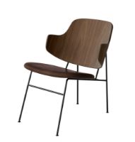 Bild von Audo Copenhagen The Penguin Lounge Chair SH: 42 cm – Walnuss/Leder Braun